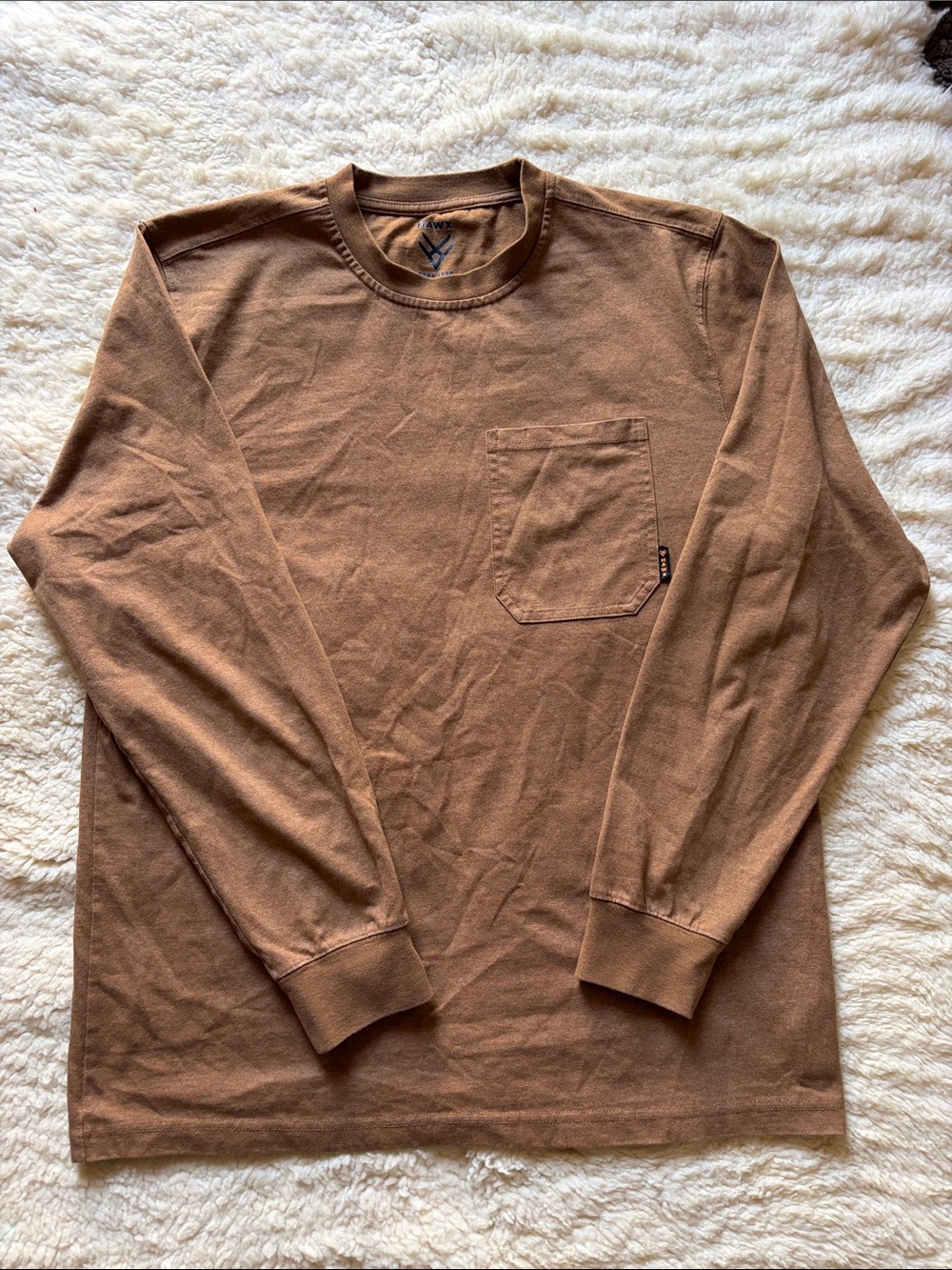 Hawx Workwear Long-Sleeve Pocket Tee in Brown